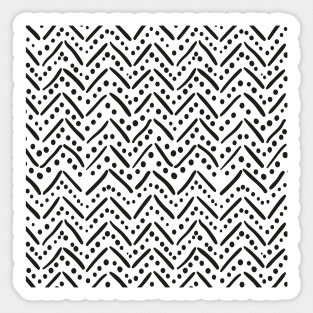 Monochrome Chevron Dots Pattern Sticker